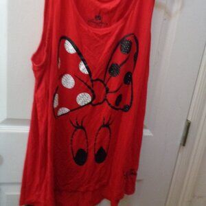 Disney Minnie Mouse Red Tank Top Woman's Large